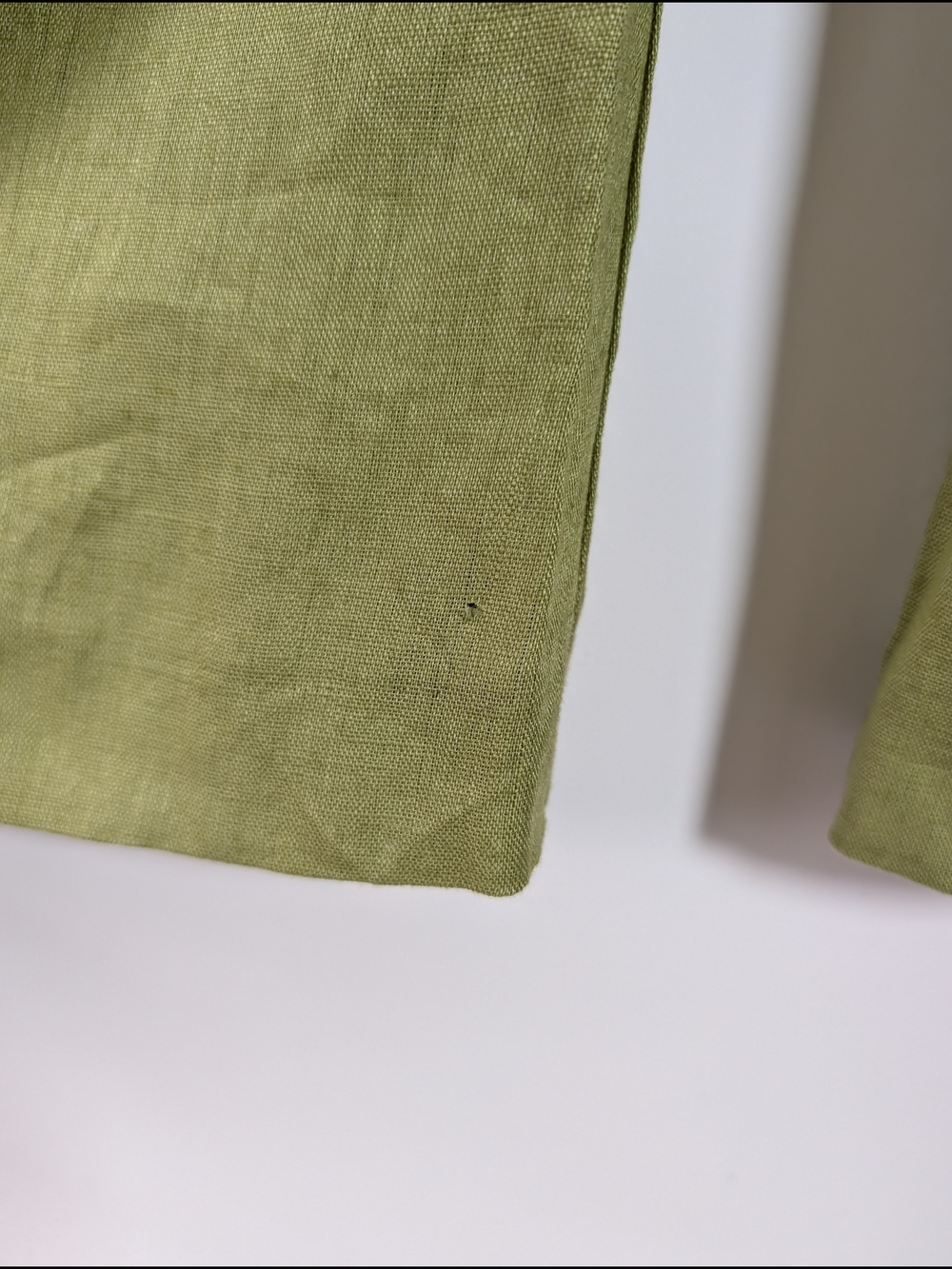 ZARA NWT 100% Linen Pajama Pants S Olive Green Wide Leg High Rise Elastic Waist - Picture 5 of 6